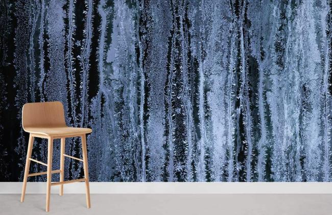 3D | Abstract Blue Ice Texture Mural Non-Woven Wallpaper 1ft2 Blue 3D 3D