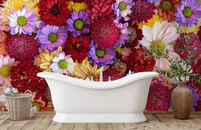 3D | Colorful Floral Bouquet Mural Non-Woven Wallpaper 1ft2 Multicolor 3D 3D