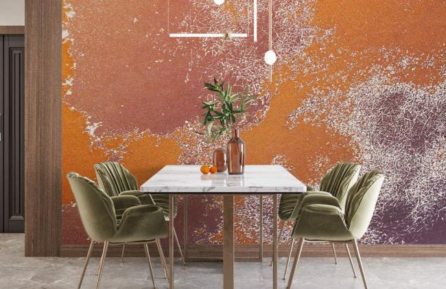 Abstract | Abstract Orange Metallic Mural Non-Woven Wallpaper 1ft2 Orange Abstract Abstract