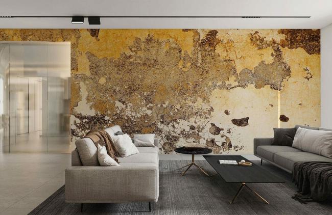 Abstract | Aged Concrete Texture Effect Mural Non-Woven Wallpaper 1ft2 Beige Abstract Abstract