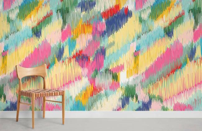 Abstract | Colorful Abstract Brushstroke Art Mural Non-Woven Wallpaper 1ft2 Multicolor Abstract Abstract