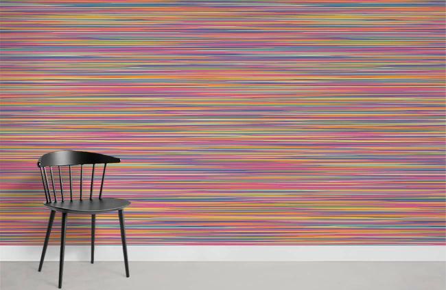 Abstract | Colorful Abstract Striped Mural Non-Woven Wallpaper 1Roll Multicolor Abstract Abstract