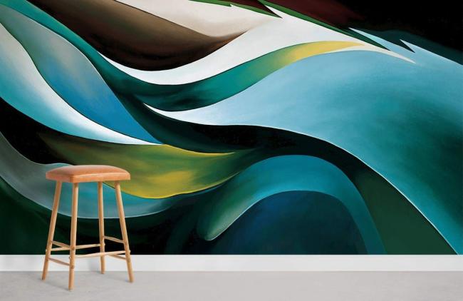 Abstract | Modern Abstract Artistic Wave Mural Non-Woven Wallpaper 1ft2 Multicolor Abstract Abstract