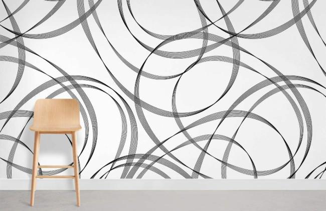 Abstract | Modern Abstract Black White Non-Woven Wallpaper Mural 1Roll Black and White Abstract Abstract