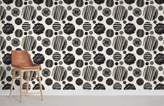 Art Decor | Abstract Black and White Mural Non-Woven Wallpaper 1Roll Black and White Art Decor Art Decor