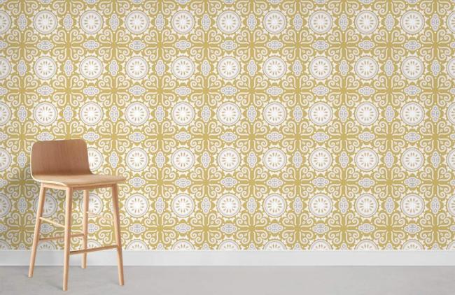 Art Decor | Gold White Geometric Luxury Mural Non-Woven Wallpaper 1Roll Gold and White Art Decor Art Decor