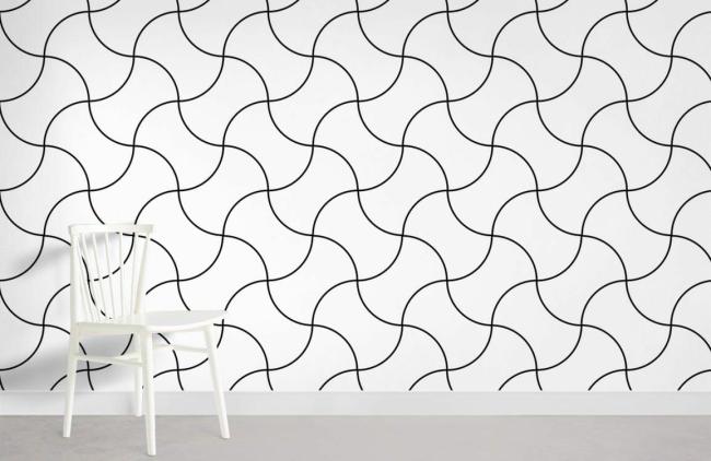 Art Decor | Modern Geometric Black White Crossing Lines Mural 1Roll Black and White Art Decor Art Decor