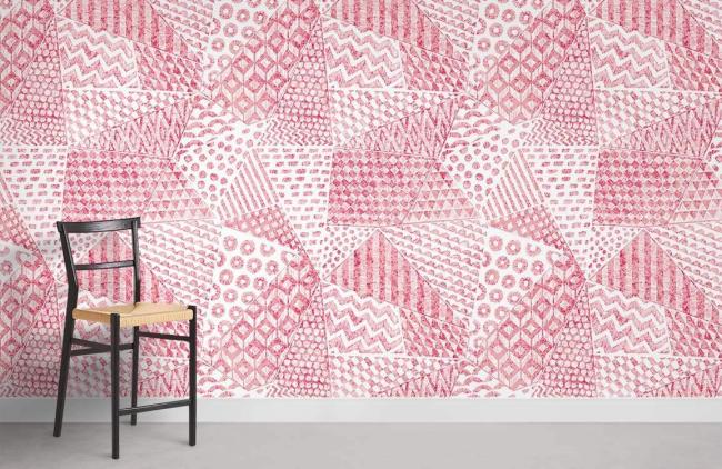 Art Decor | Pink Geometric Abstract Bedroom Non-Woven Wallpaper Mural 1Roll pink Art Decor Art Decor