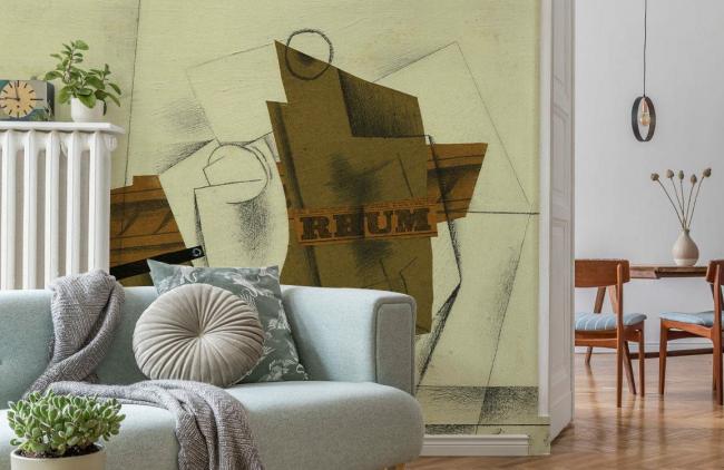 Famous Painting | Abstract Cubist Neutral Tone Mural Non-Woven Wallpaper 1ft2 Beige Design & Art Beige