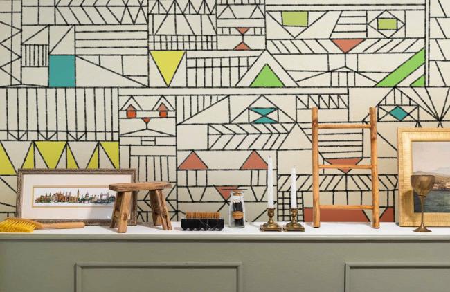 Geometric | Geometric Abstract Art Deco Mural Non-Woven Wallpaper 1Roll Neutral General Geometric