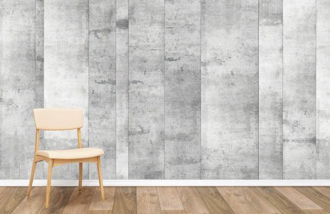 Geometric | Urban Concrete Textured Strip Mural Non-Woven Wallpaper 1ft2 Grey General Geometric