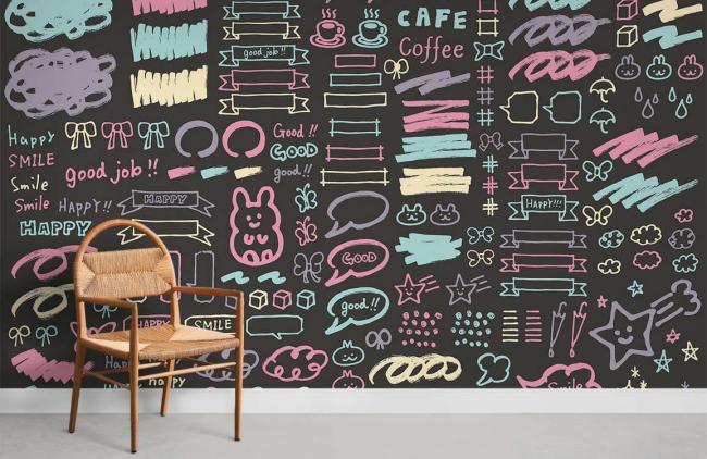 Graffiti | Colorful Doodle Art Mural Non-Woven Wallpaper 1ft2 Multicolor Design & Art Graffiti