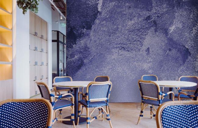 Oil Painting | Luxurious Abstract Blue Textured Mural Non-Woven Wallpaper 1ft2 Blue Design & Art Blue