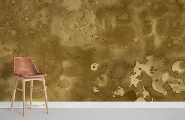 Ombre | Abstract Coffee Stain Textured Mural Non-Woven Wallpaper 1ft2 Brown Design & Art Brown