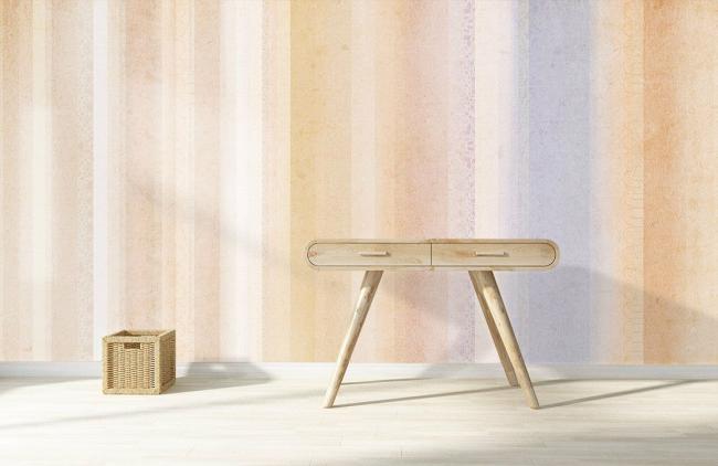 Ombre | Pastel Striped Textured Mural Non-Woven Wallpaper 1ft2 Pastel Multi-Color Design & Art Ombre