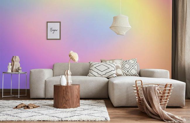 Ombre | Rainbow Gradient Abstract Mural Non-Woven Wallpaper 1ft2 Multicolor Design & Art Multicolor