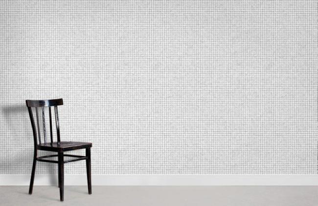 Tile & Mosaic | Modern Geometric Grey Mosaic Non-Woven Wallpaper 1Roll Grey General Grey