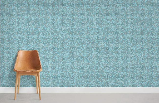 Tile & Mosaic | Modern Teal Textured Abstract Mural Non-Woven Wallpaper 1Roll Teal General Teal