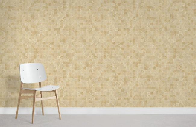 Tile & Mosaic | Neutral Geometric Mosaic Mural Non-Woven Wallpaper 1Roll Beige General Beige