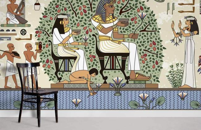 Vintage | Ancient Egyptian Culture Decorative Mural Non-Woven Wallpaper 1ft2 Beige General Beige