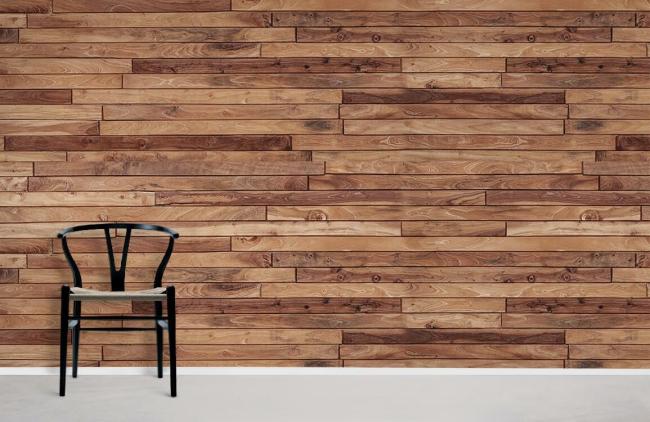 Vintage | Rustic Wood Plank Feature Mural Non-Woven Wallpaper 1ft2 Brown General Brown