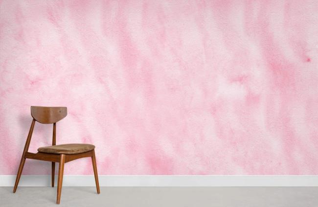 Watercolor | Soft Pink Watercolor Abstract Mural Non-Woven Wallpaper 1ft2 Pink Design & Art Pink