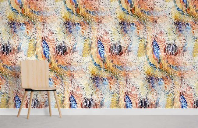 Abstract | Abstract Colorful Herringbone Mural Non-Woven Wallpaper 1Roll Multicolor Abstract Abstract