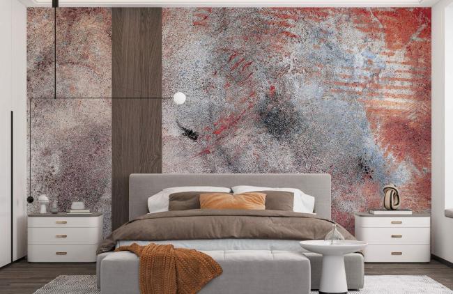 Abstract | Rustic Abstract Orange Texture Mural Non-Woven Wallpaper 1ft2 Orange Abstract Abstract