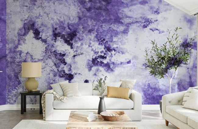 Art Decor | Abstract Purple Marble Effect Mural Non-Woven Wallpaper 1ft2 Purple Art Decor Art Decor