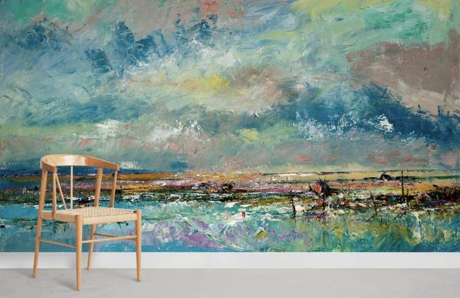 Oil Painting | Abstract Artistic Expression Colorful Mural Non-Woven Wallpaper 1ft2 Multicolor Design & Art Multicolor