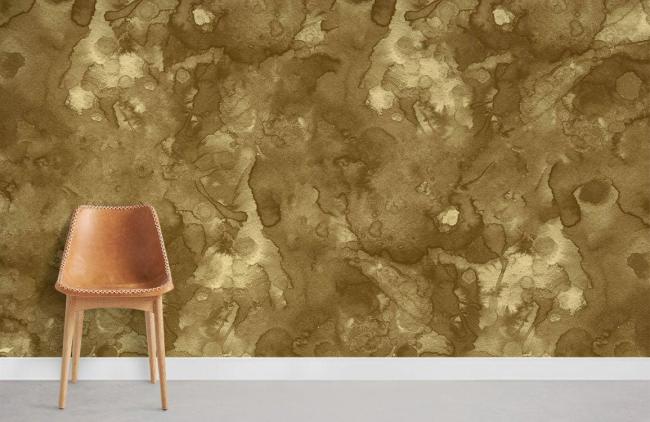 Ombre | Abstract Gold Marble Effect Mural Non-Woven Wallpaper 1ft2 Gold Design & Art Gold