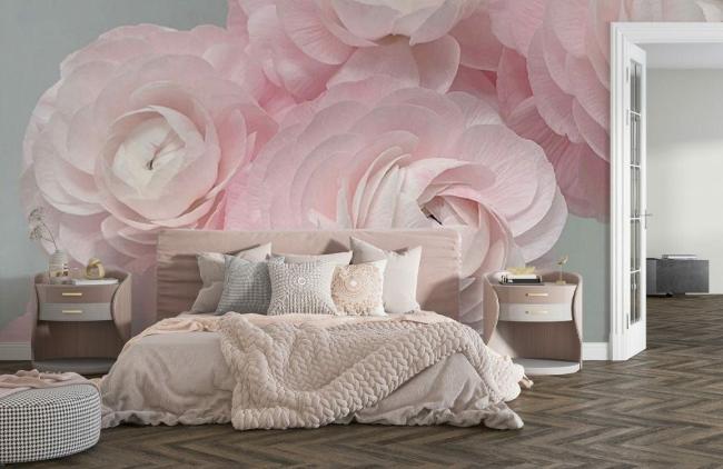 3D | Elegant Pink Floral 3D Mural Non-Woven Wallpaper 1ft2 Pink 3D 3D