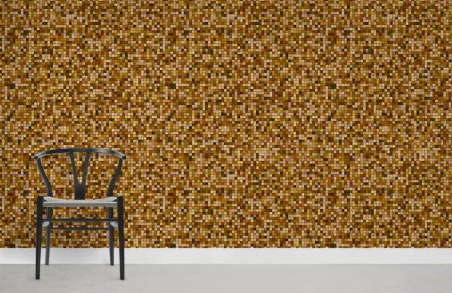 Tile & Mosaic | Warm Neutral Geometric Mural Non-Woven Wallpaper 1Roll Beige General Beige